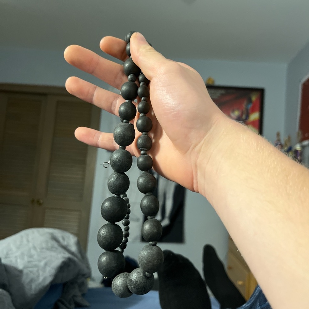 Gray bead necklace